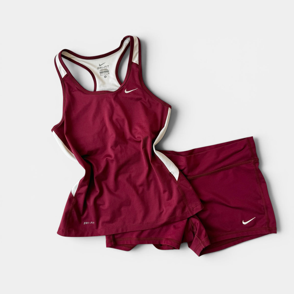 Nike Burgundy Running Short Set Classic Athleisure