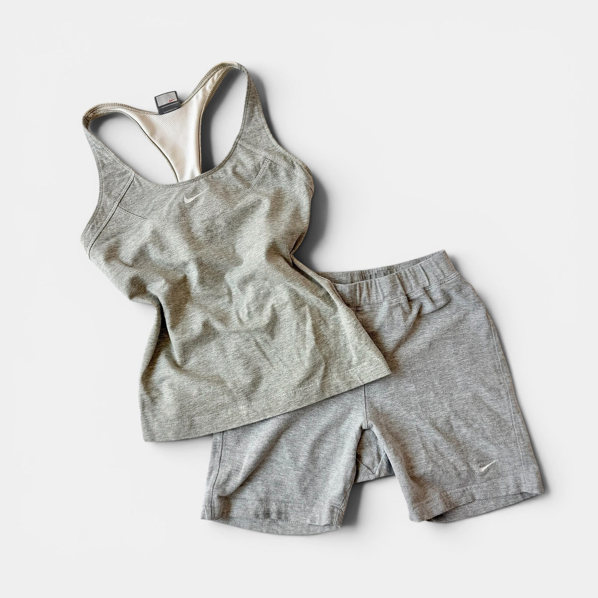 Nike Y2K Grey Active Short Set Minimal Athleisure