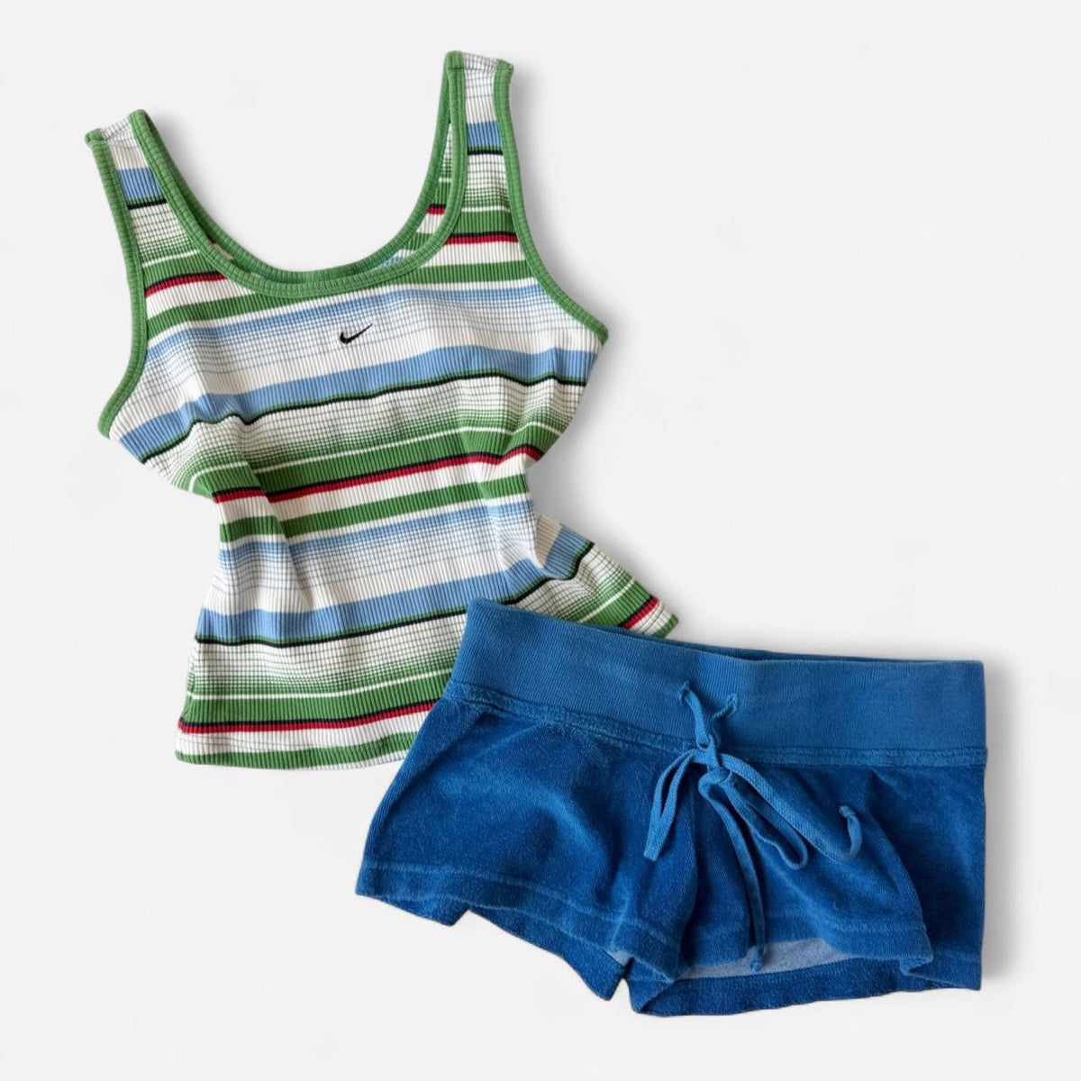 Nike Striped Tank + Shorts Lounge Set