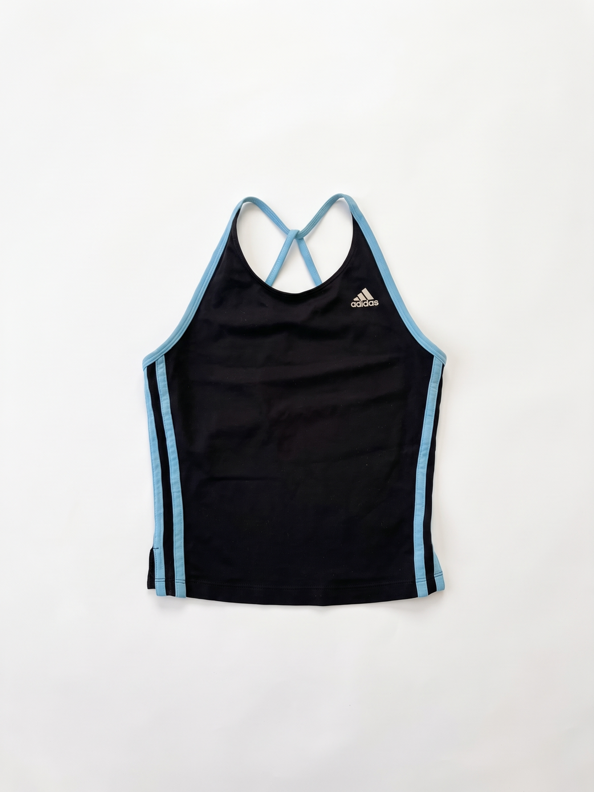 Adidas Y2K Black & Aqua Strappy Tank Top.