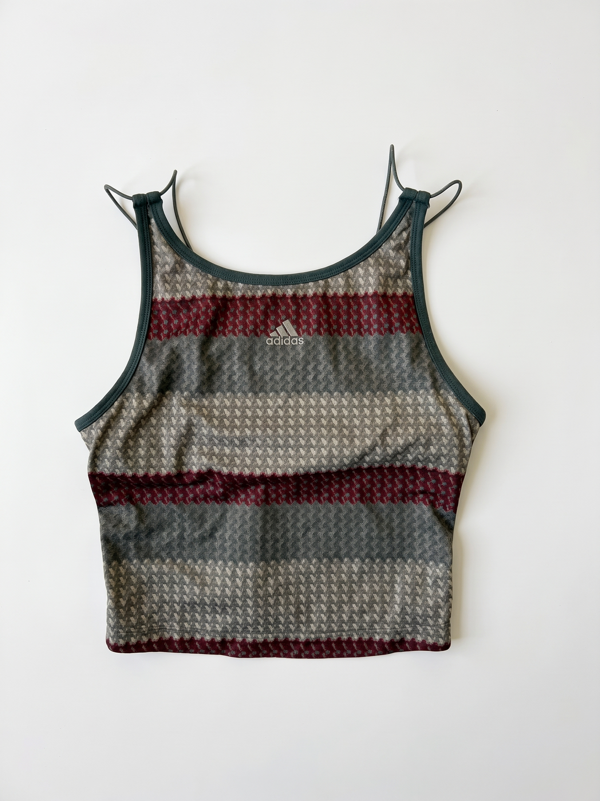Adidas Y2K Striped Strappy Crop Tank Top