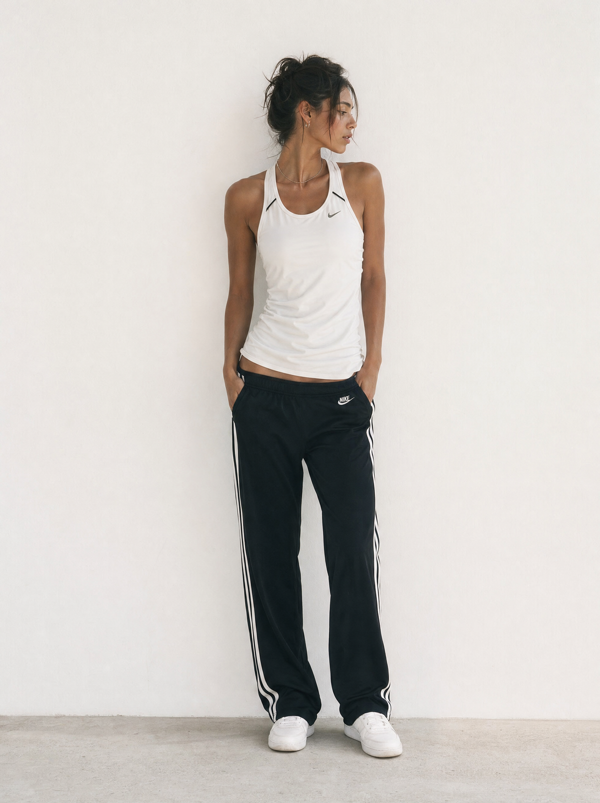 Nike Black White Track Pant Set Mixed Era Athleisure