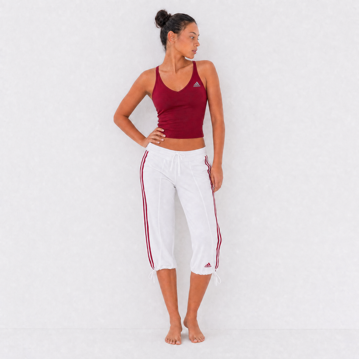 Adidas 2000s Red White Capri Set