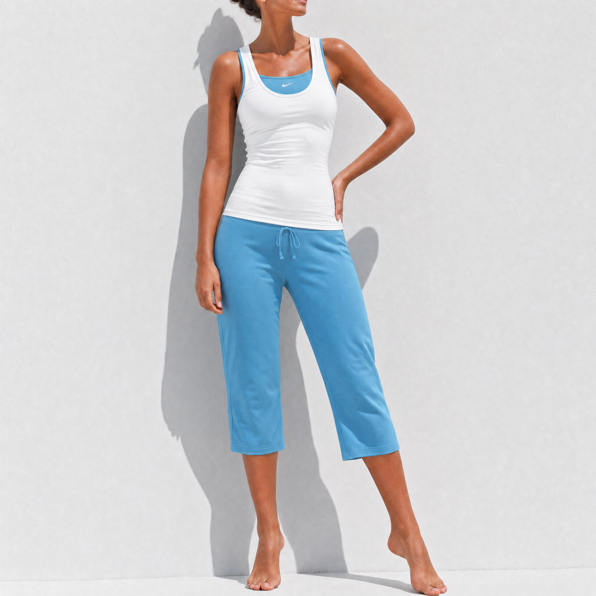 Nike Y2K Aqua Blue Capri Set