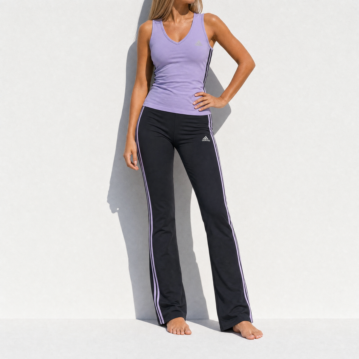 Adidas Y2K Lavender Black Track Pant Set