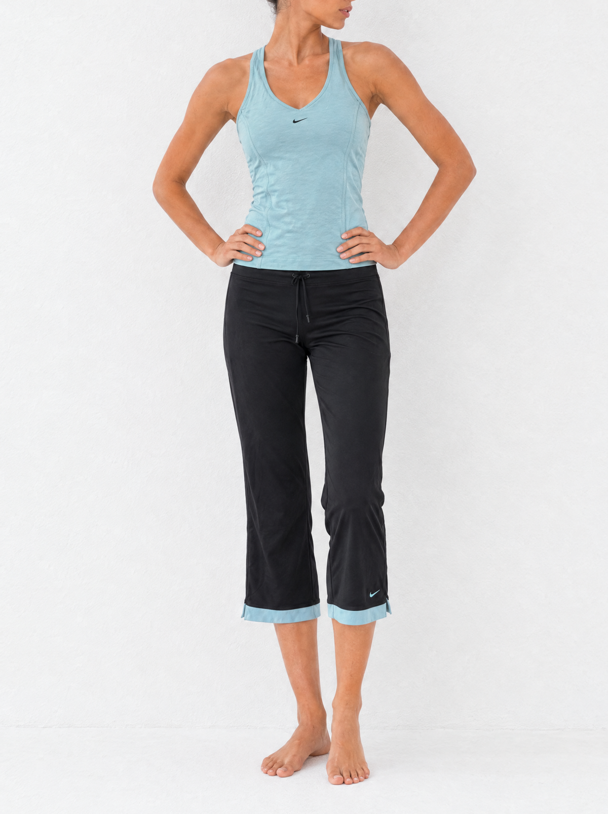 Nike Y2K Aqua Black Capri Set
