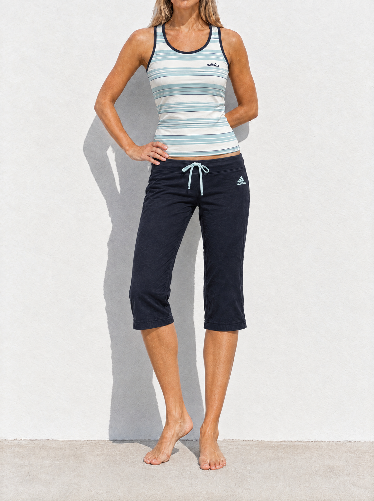 Adidas Y2K Aqua Navy Capri Set