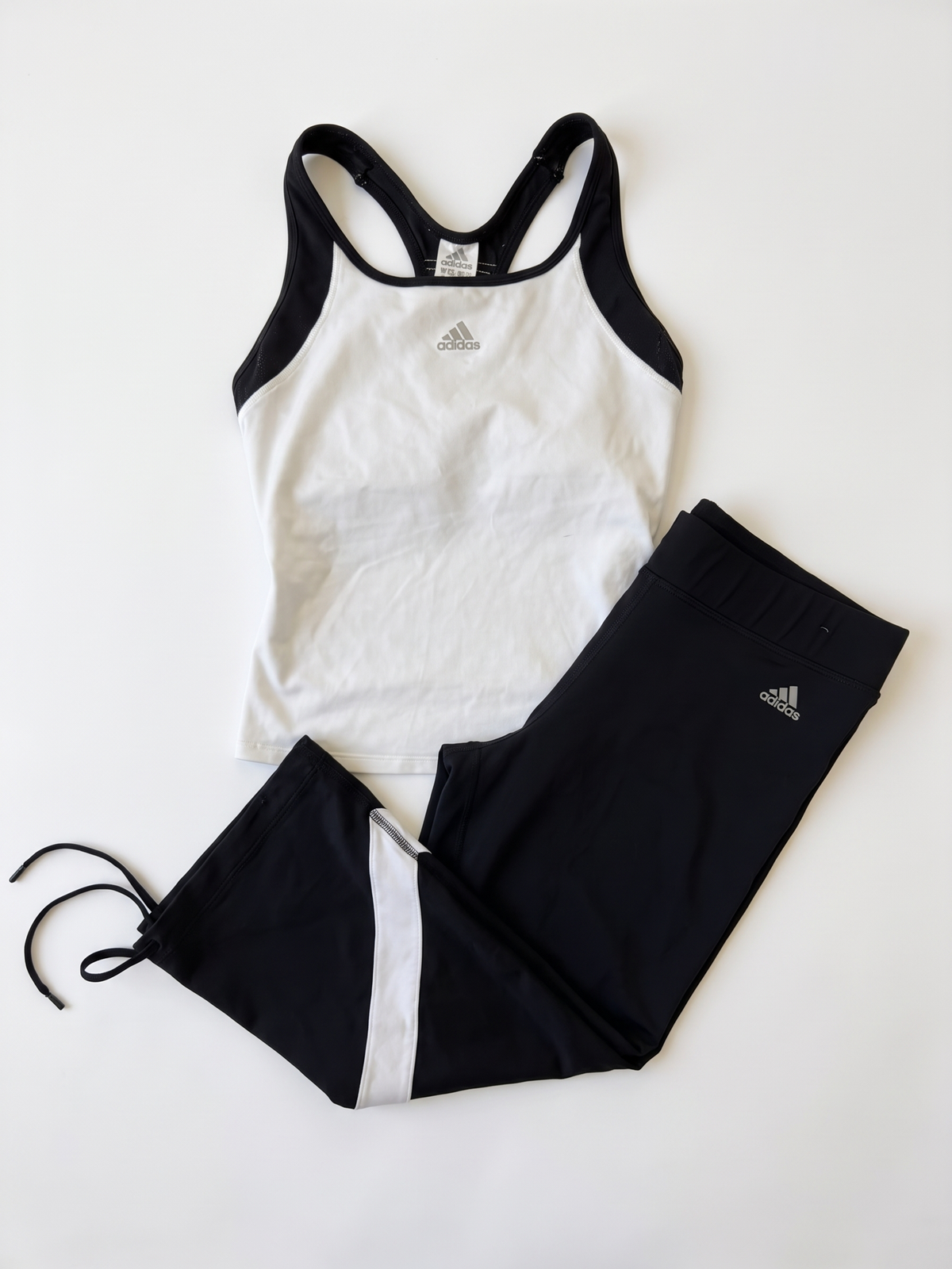 Adidas 2000s Black White Capri Set