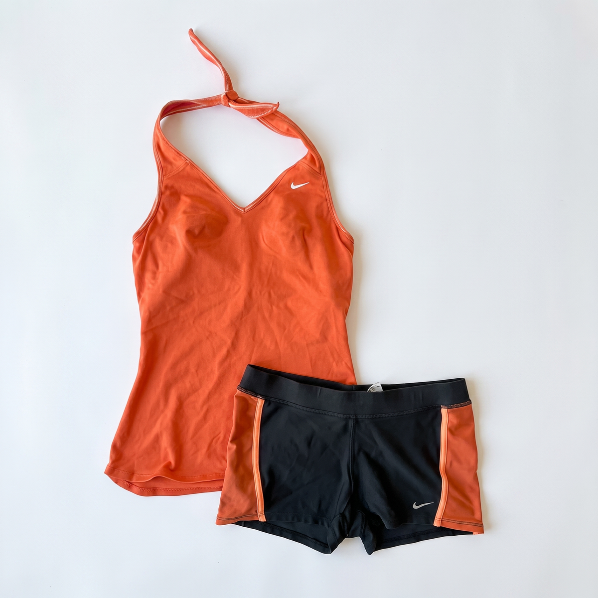 Nike Orange Black Mixed-Era Tank and Short Set