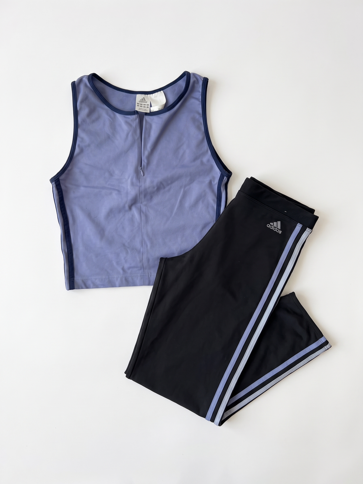 Adidas Y2K Lavender Navy Capri Set