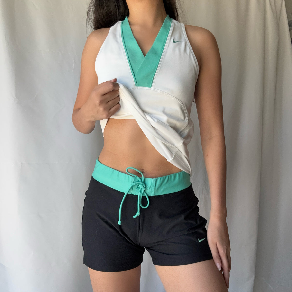 Nike Y2K Mint White Active Short Set Tennis Athleisure
