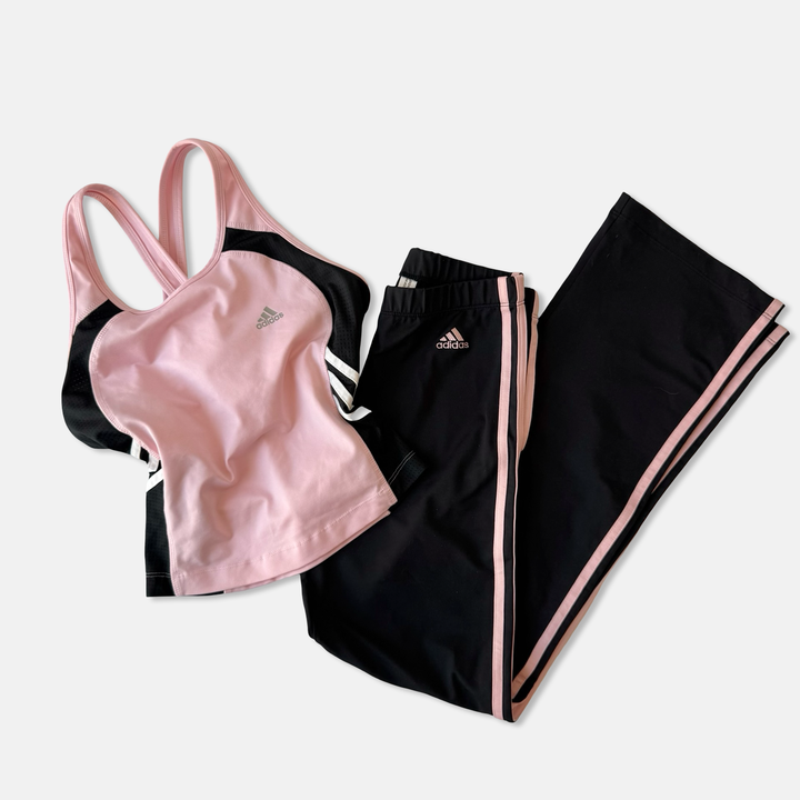 Adidas Y2K Pink Black Track Pant Set