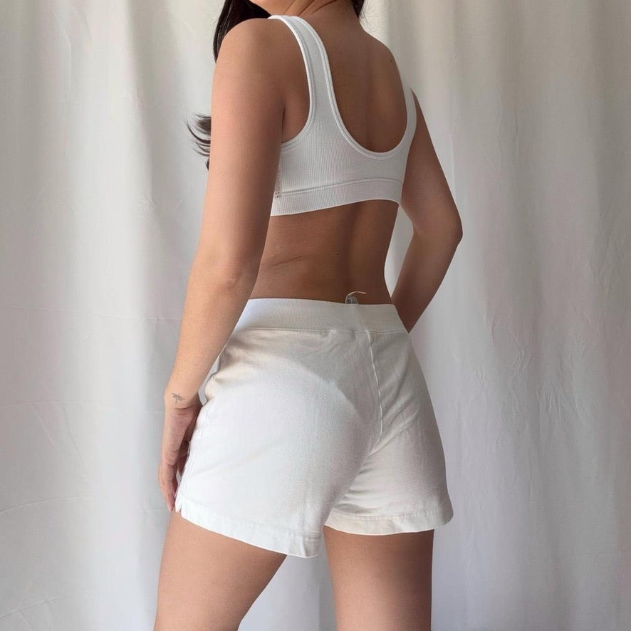 Nike Cream Ribbed Vintage Y2K Short Set