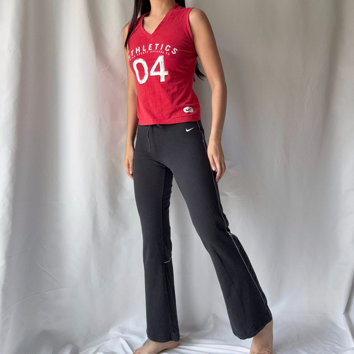 Nike Y2K Red Black Flare Pant Set
