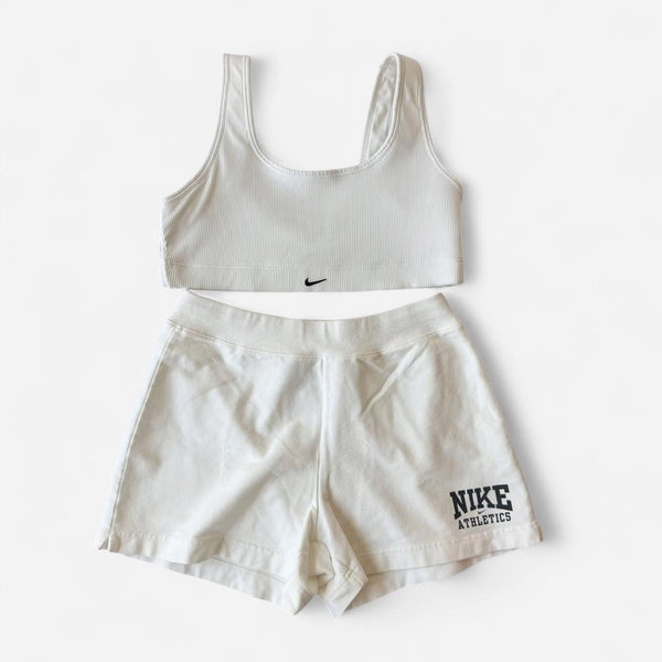 Nike Cream Ribbed Vintage Y2K Short Set
