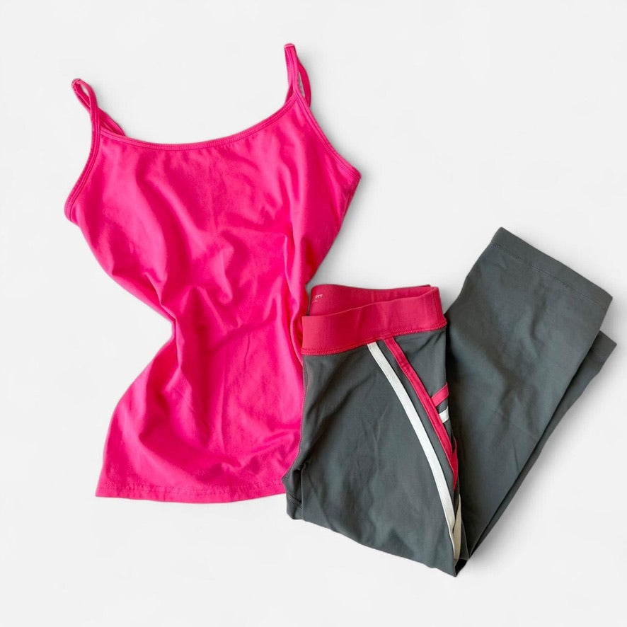 Y2K Bebe Sport Pink Capri Set