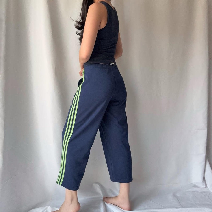 Adidas Y2K Navy Neon Capri Pant Set