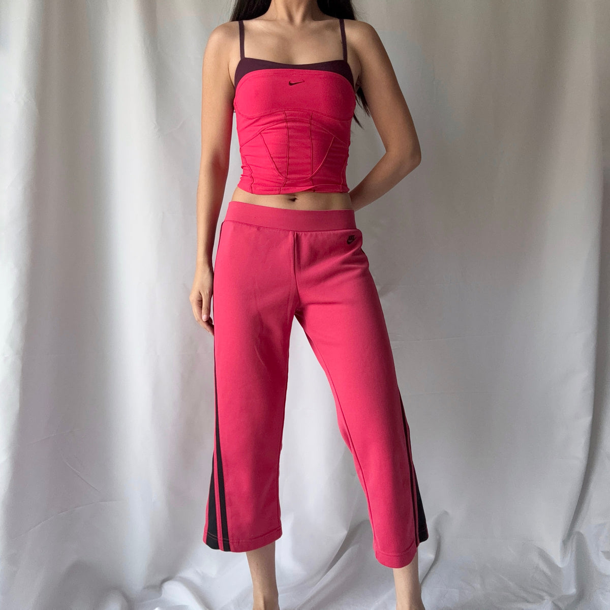 Nike Y2K Red Black Capri Set