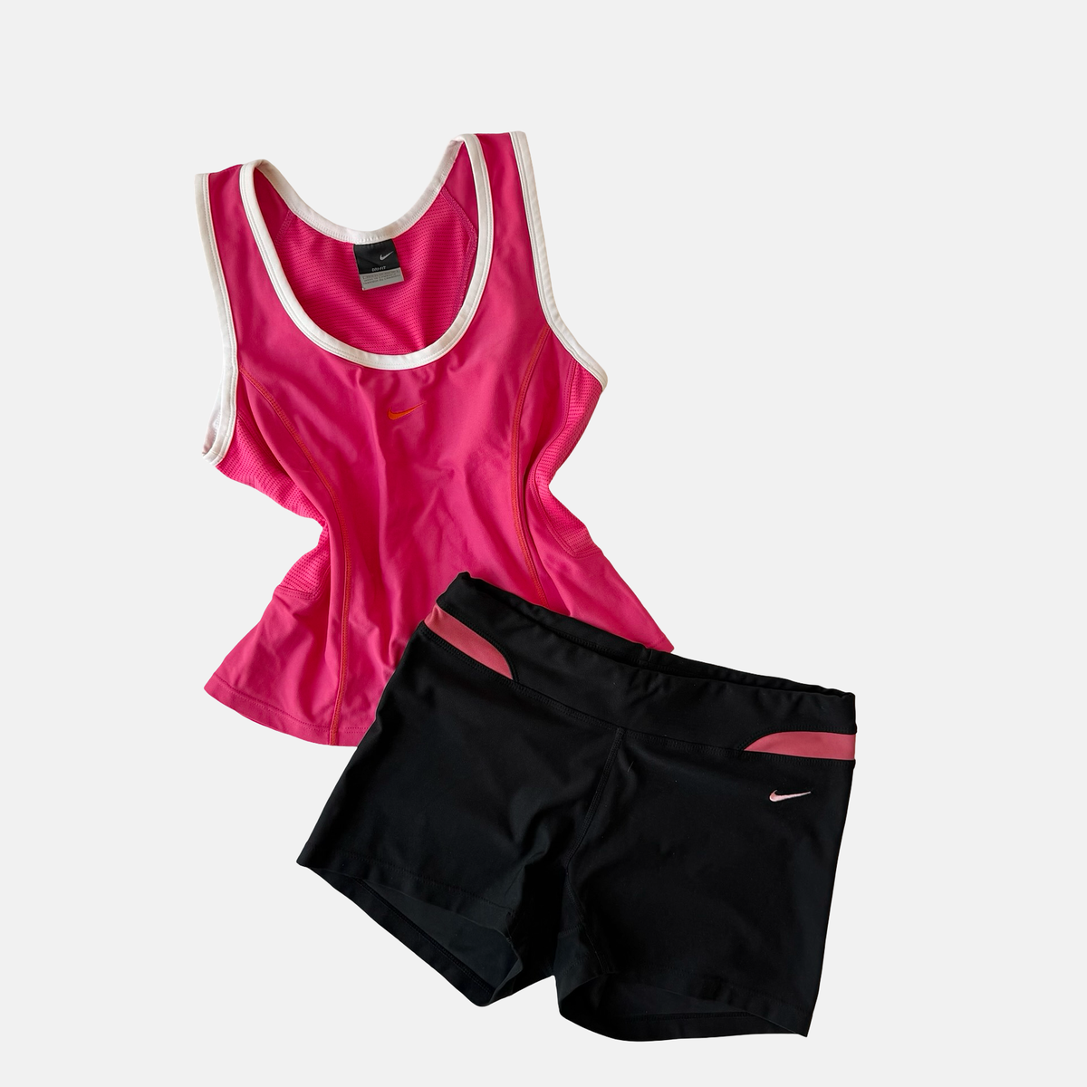 Nike Y2K Pink Black Athletic Short Set