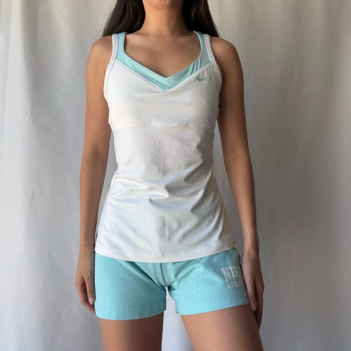 Nike Y2K Mixed Era Aqua Blue Lounge Short Set