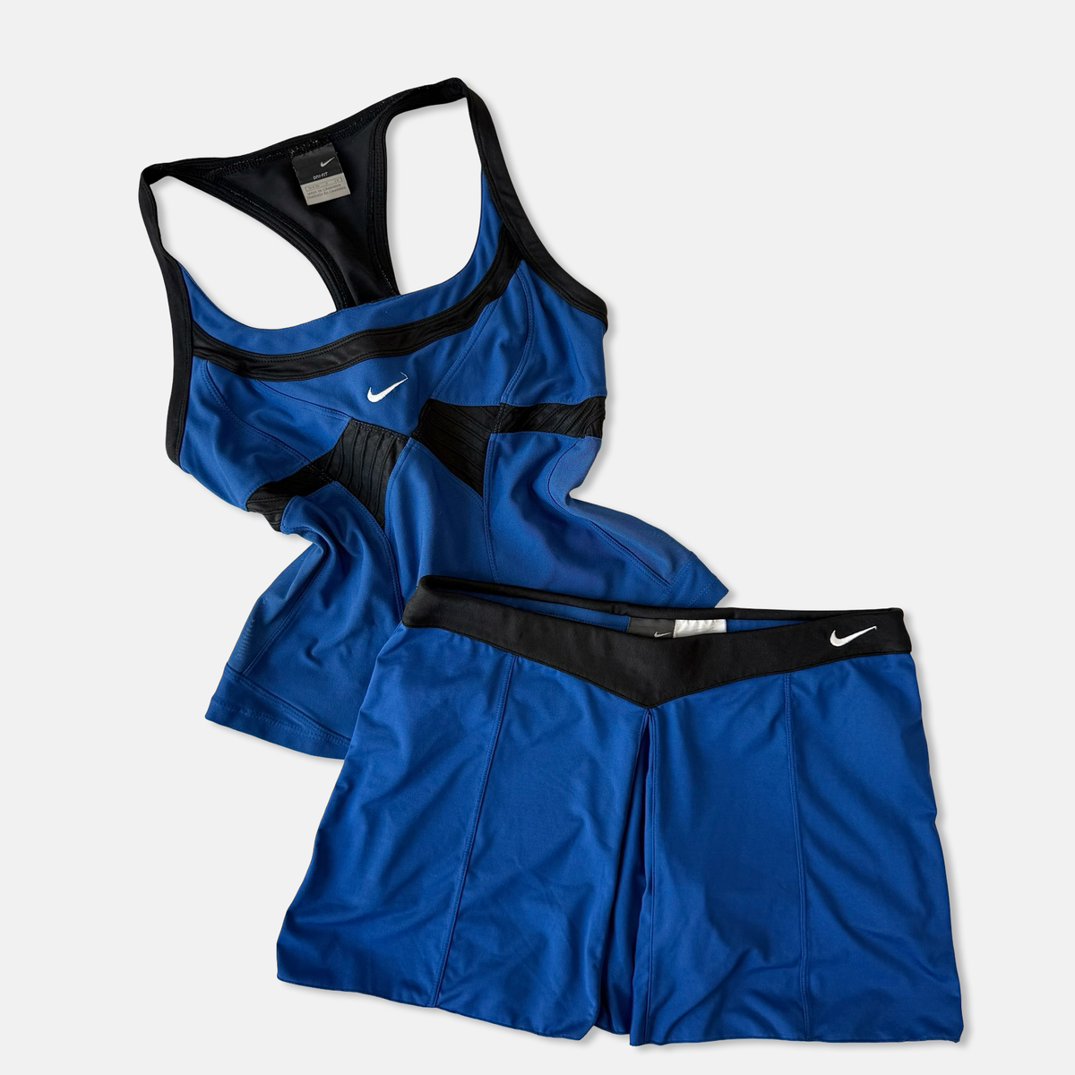 Nike Late 2000s Blue Black Tennis Skort Set