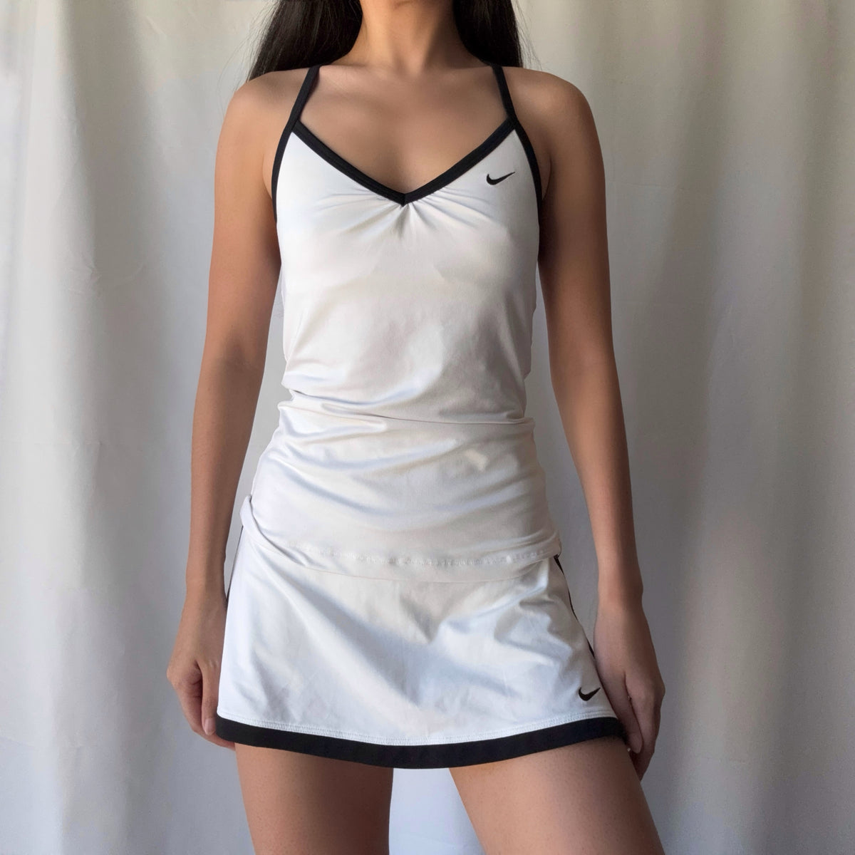 Nike White Black Tennis Skort Set