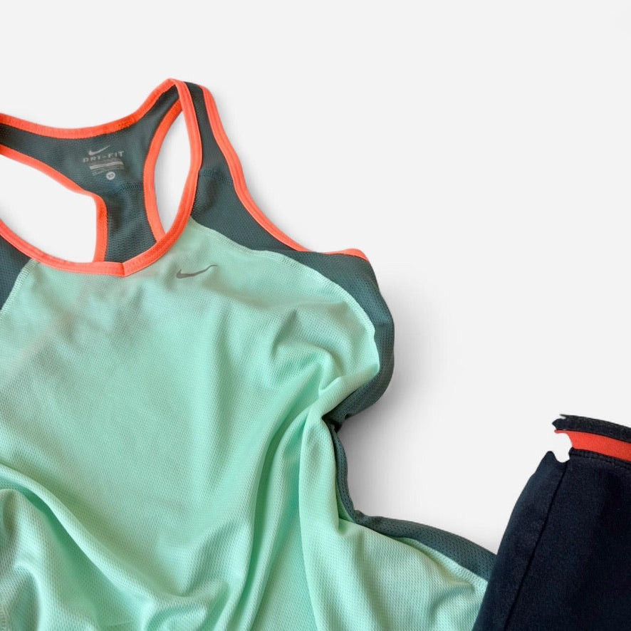 Nike Mixed Era Mint Black Short Set