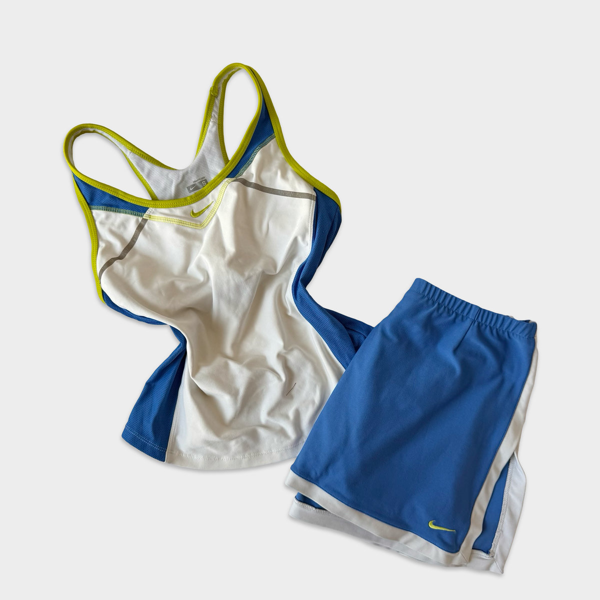 Nike Late 2000s Blue White Tennis Skort Set