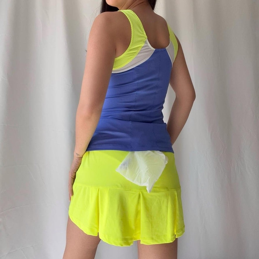 Nike 2010s Blue Neon Tennis Skirt Set