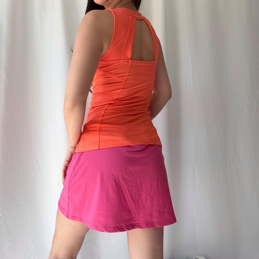 Nike Y2K Skort Set Orange Pink Layered Top Super Rare 💗🧡