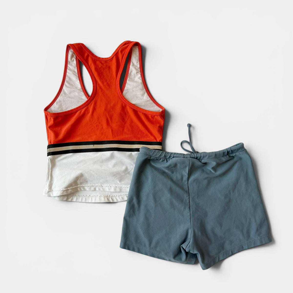 Nike Y2K Orange Grey Active Short Set Sporty