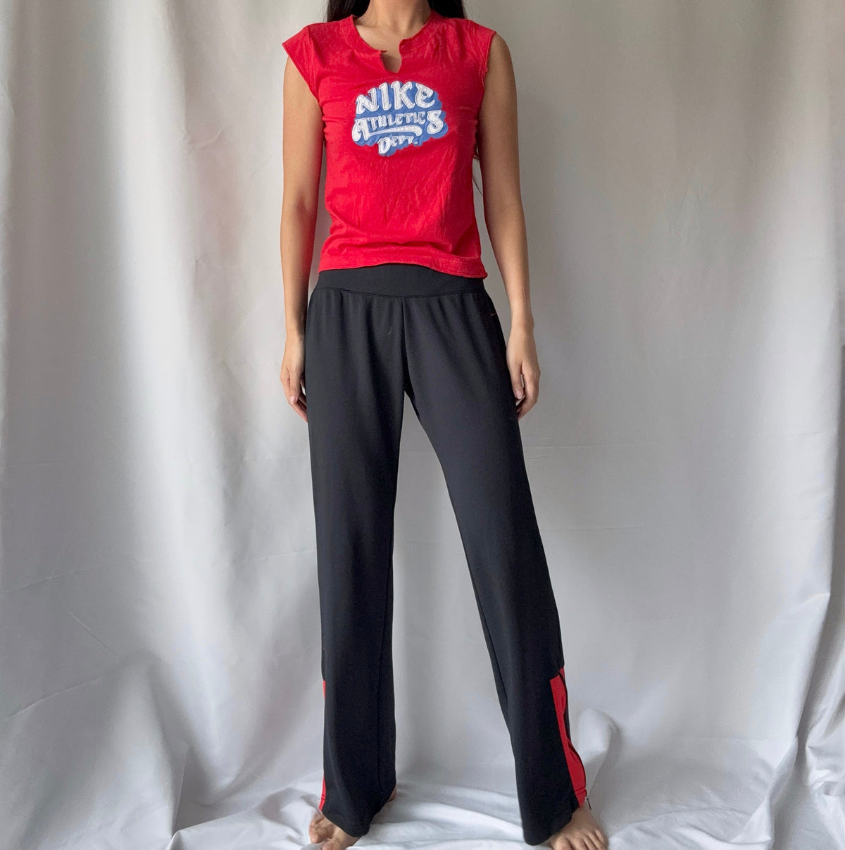 Nike Y2K Red Black Flare Pant Set