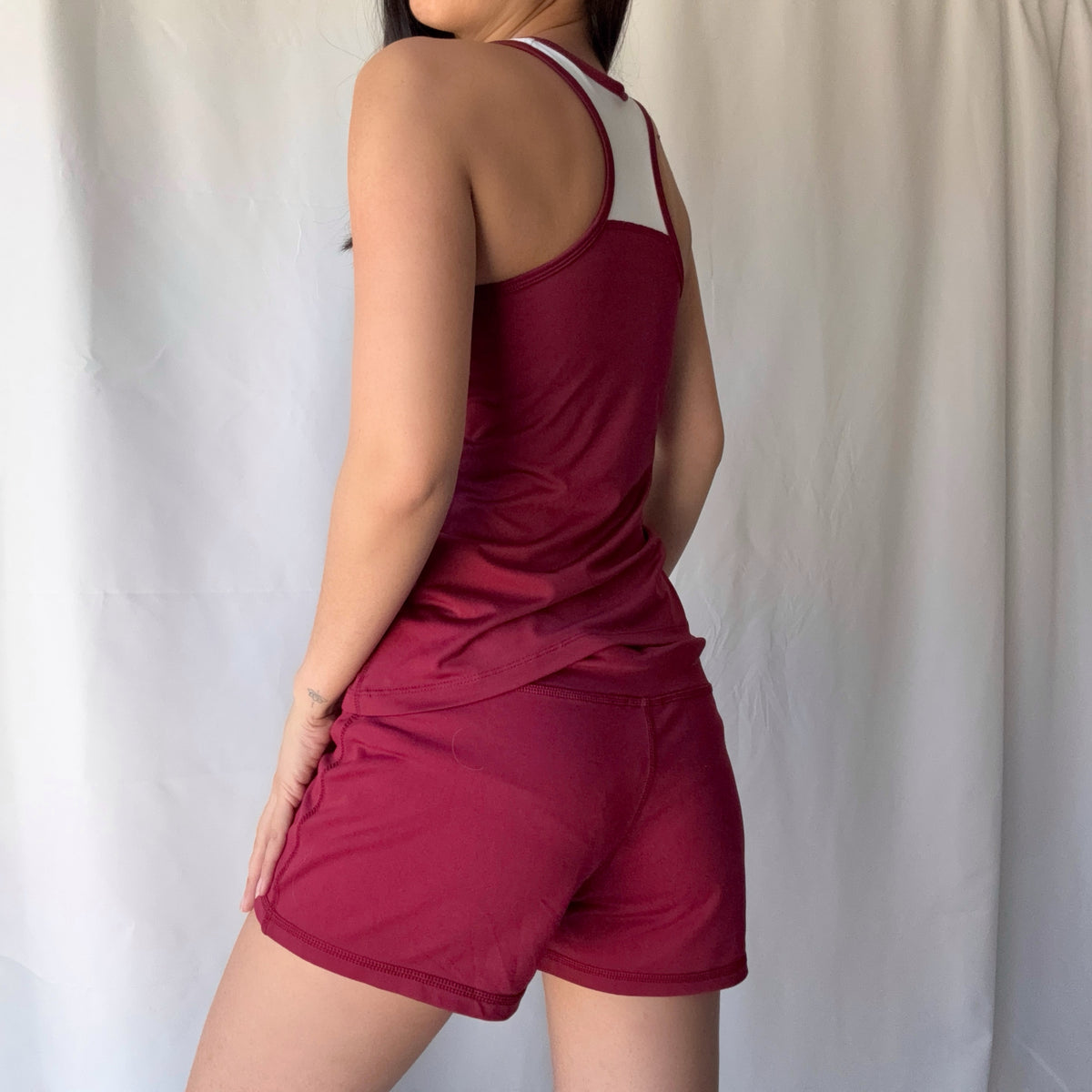 Nike Burgundy Running Short Set Classic Athleisure