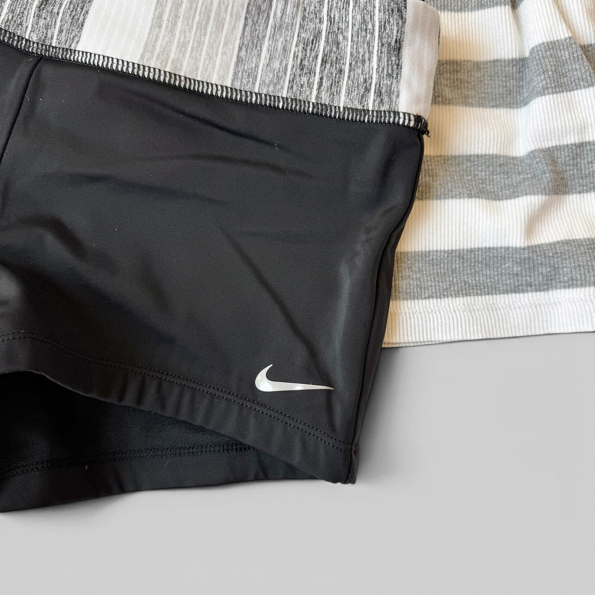 Nike Y2K Stripe Tank Black Shorts Set Sporty Athleisure