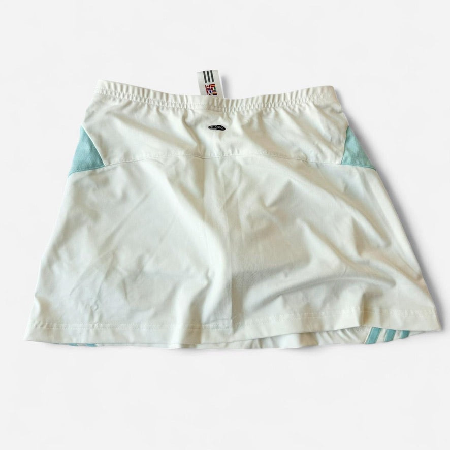 Adidas Vintage Y2K Aqua White Tennis Skirt Set