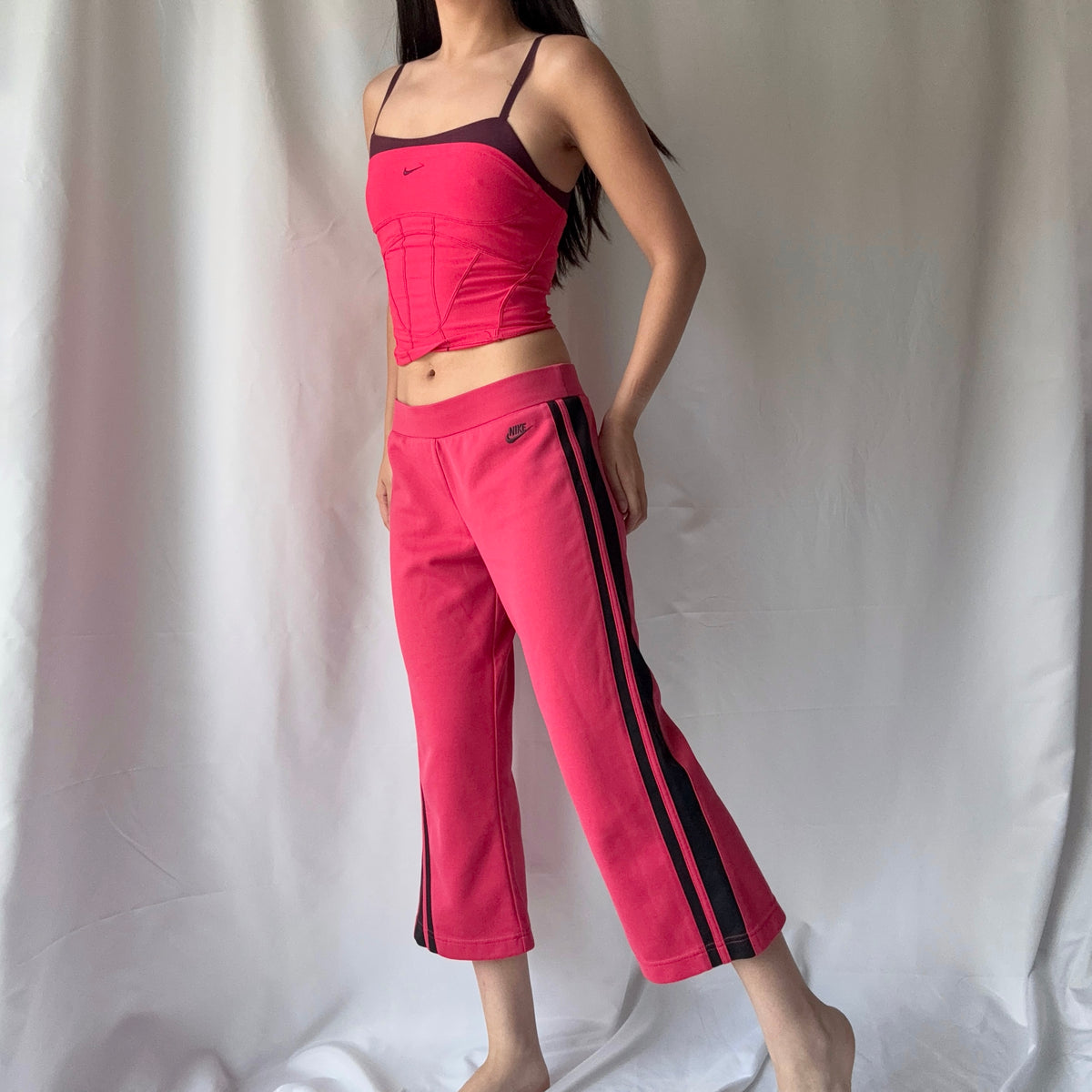Nike Y2K Red Black Capri Set