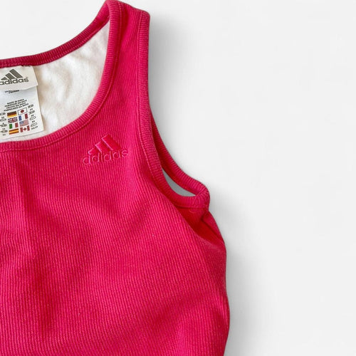 Adidas Late 2000s Pink Tank and Stripe Capri Set
