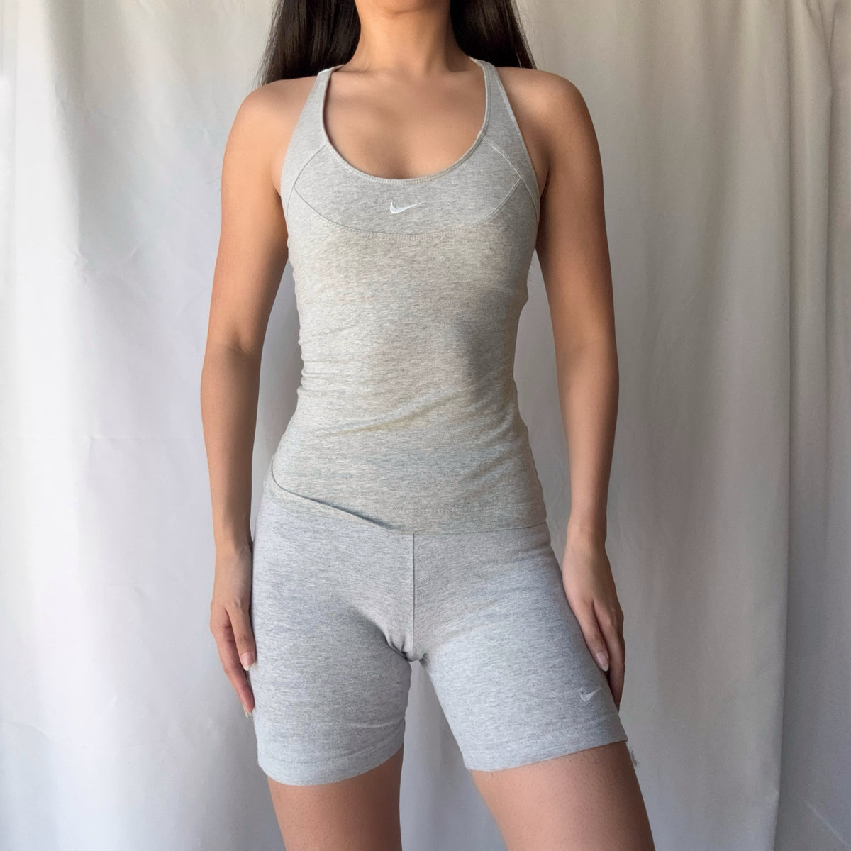 Nike Y2K Grey Active Short Set Minimal Athleisure