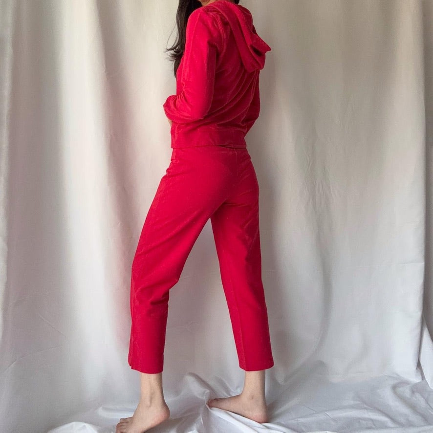 Polo Jeans Company Ralph Lauren Vintage 90s Red Capri Hoodie Set ❤️