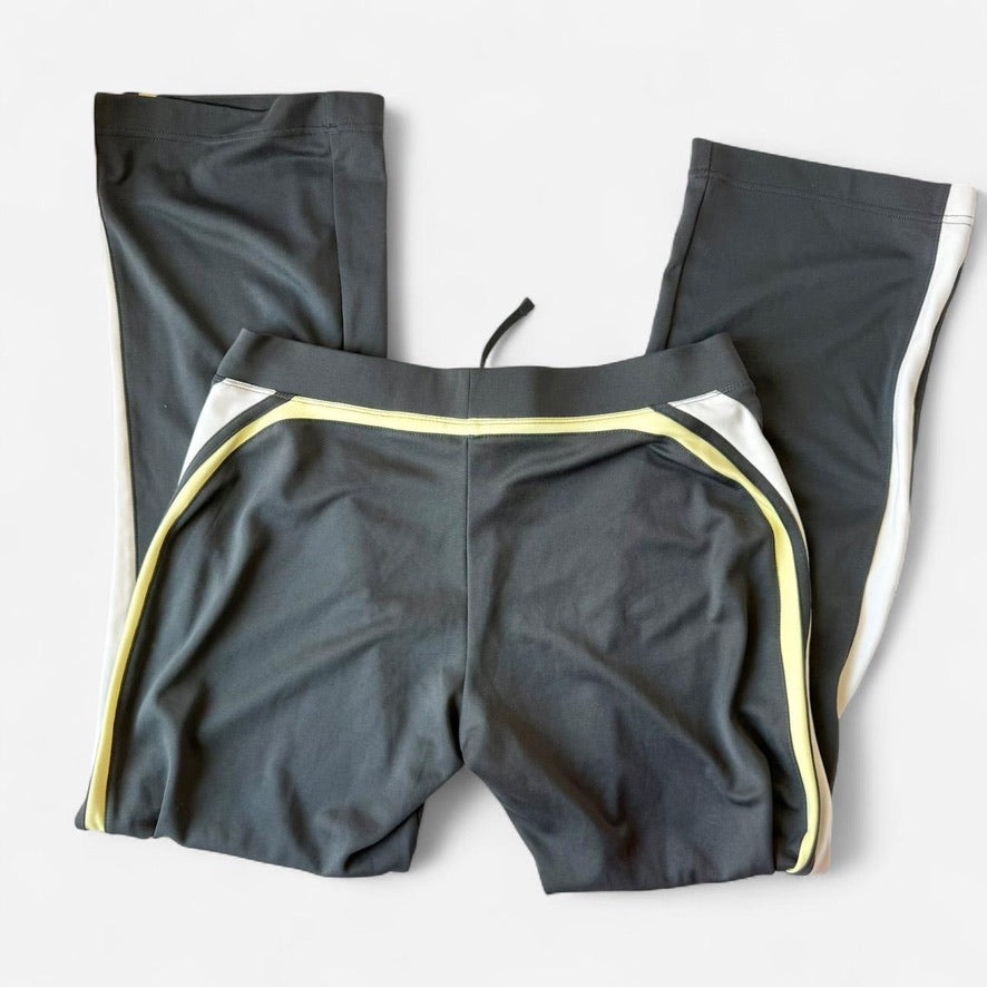 Nike Grey Pant Set White Yellow Contrast Wide Leg