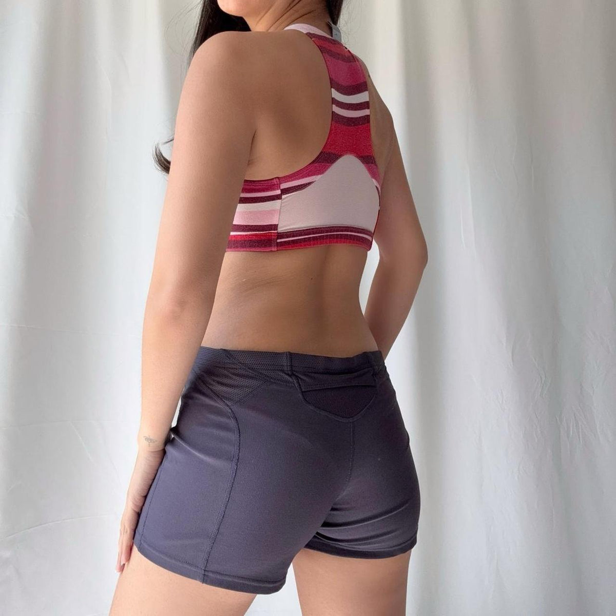 Nike Striped Sports Bra + Shorts Set