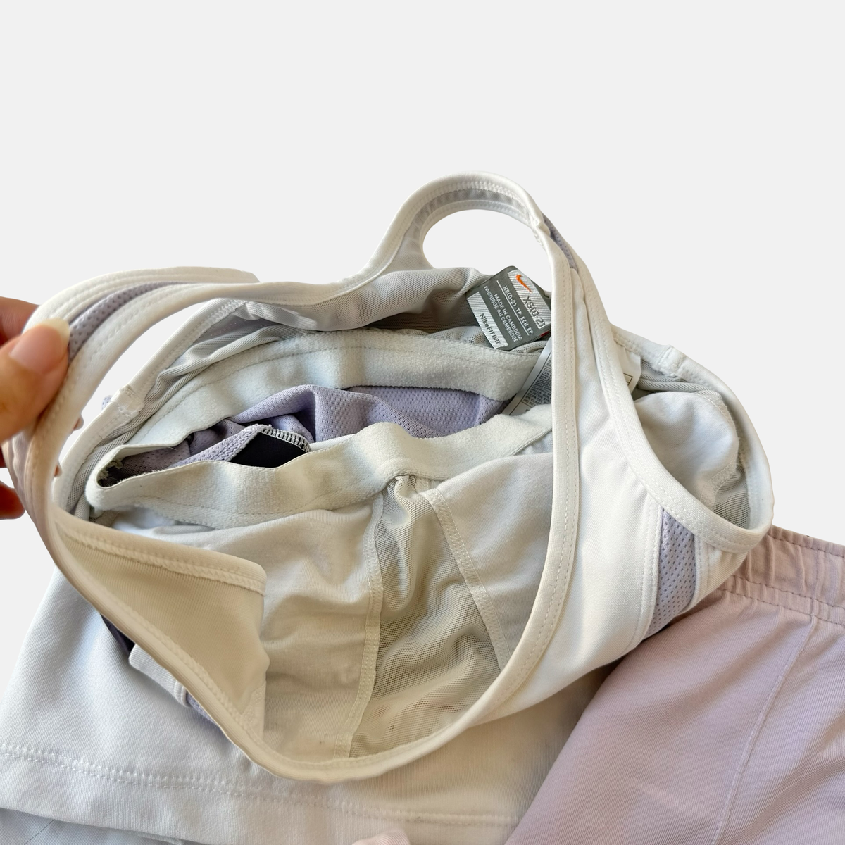Nike Mixed Era White Lilac Flare Pant Set