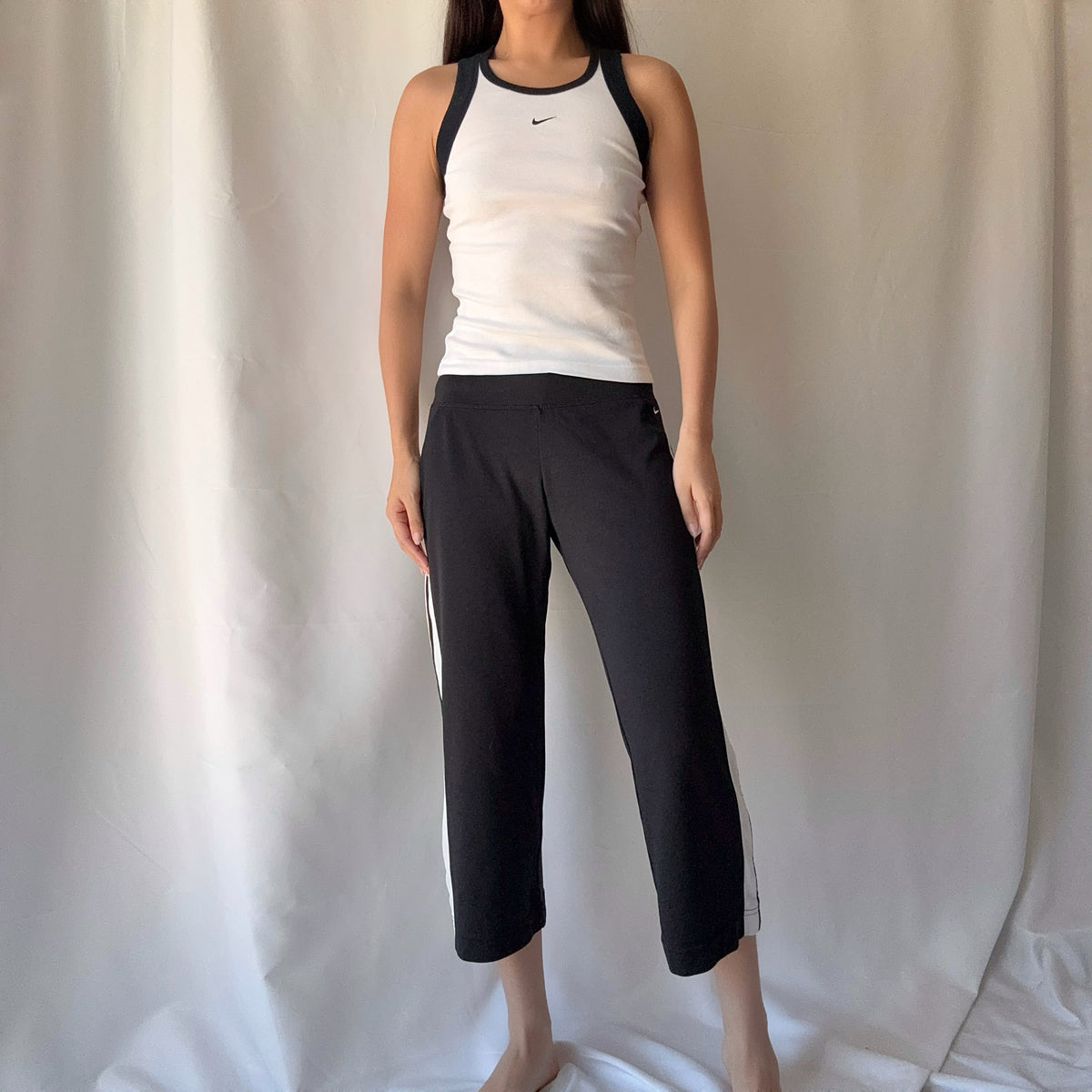 Nike Y2K Black White Capri Track Pant Set Sporty