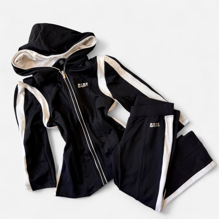 Bebe Sport Black & Cream Track Set 🖤
