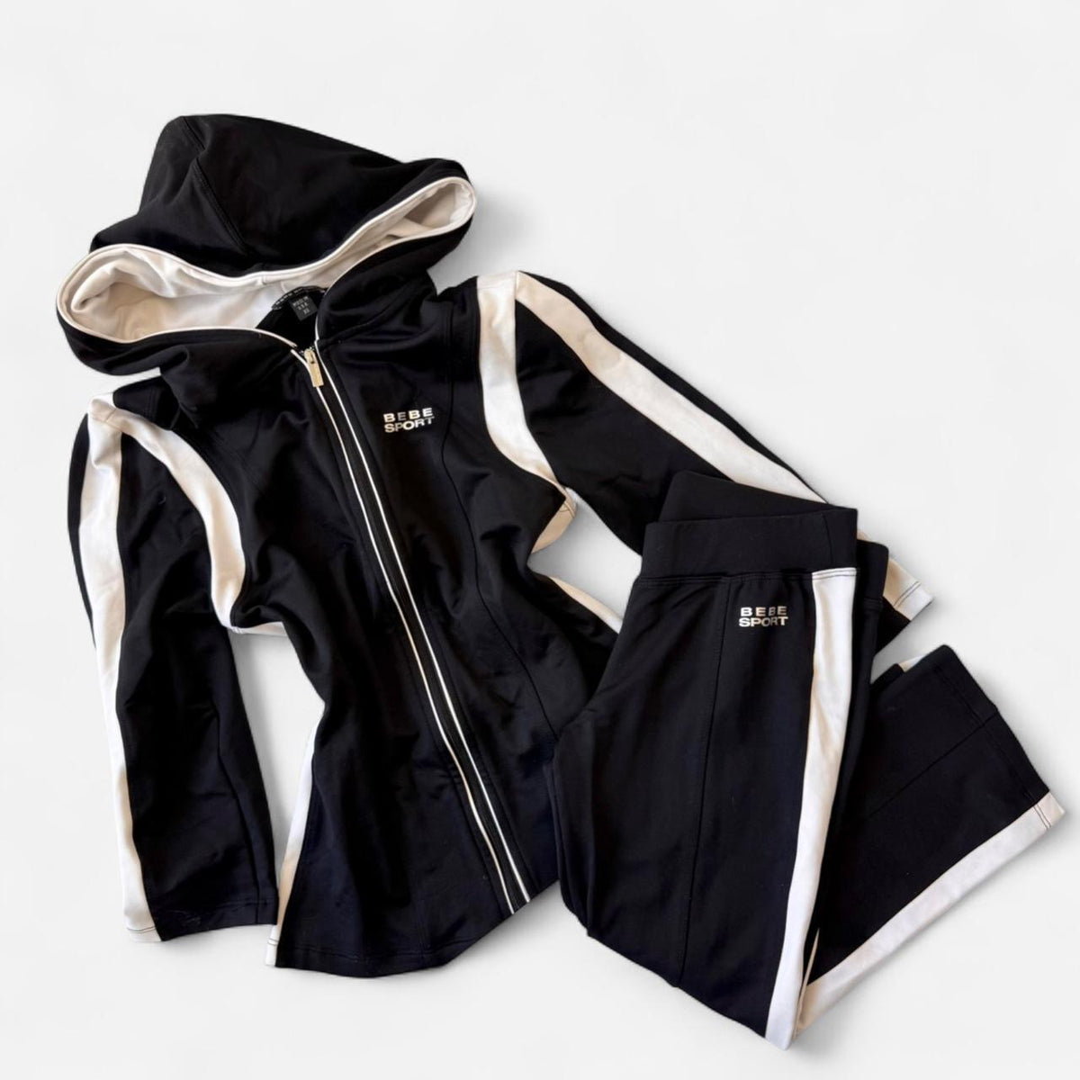 Bebe Sport Black & Cream Track Set 🖤