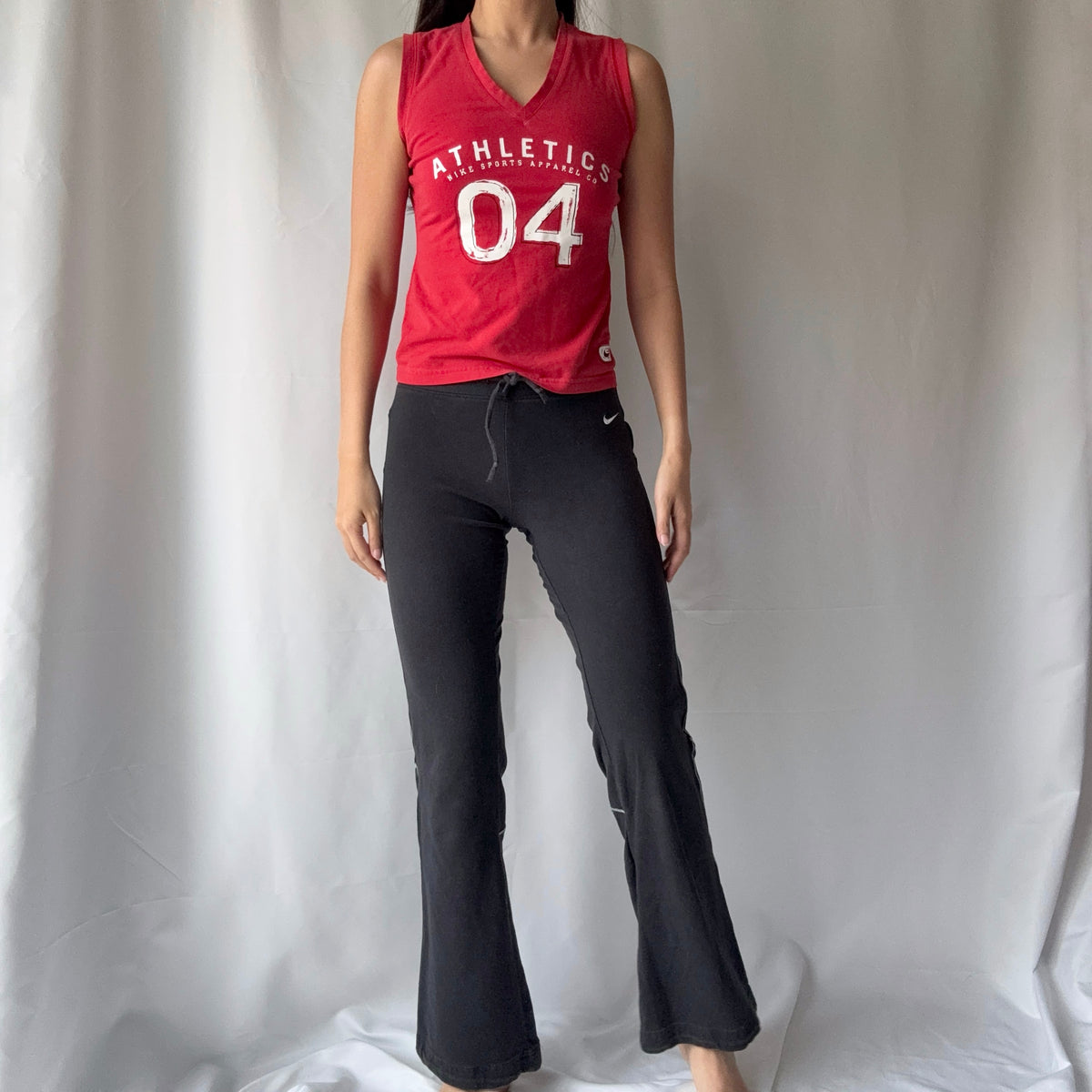 Nike Y2K Red Black Flare Pant Set