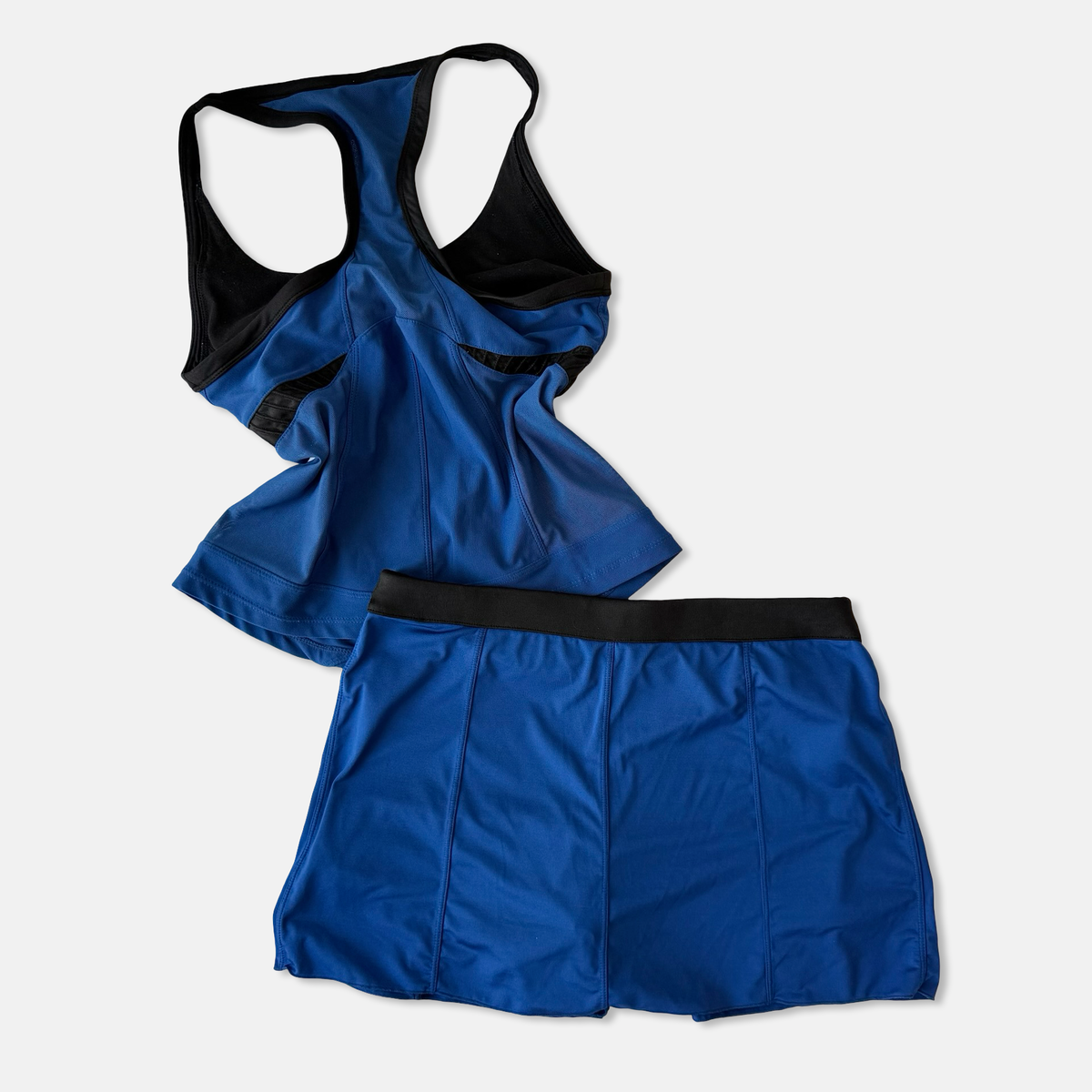 Nike Late 2000s Blue Black Tennis Skort Set