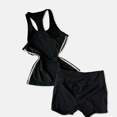 Adidas Black White Athletic Short Set