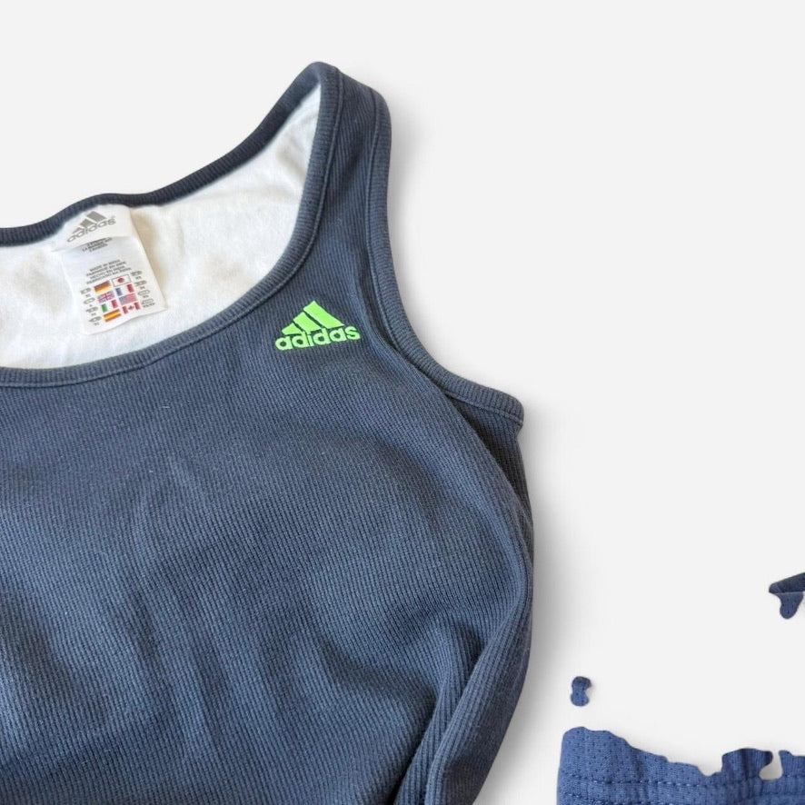 Adidas Y2K Navy Neon Capri Pant Set
