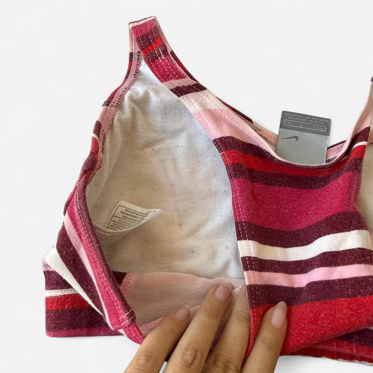 Nike Striped Sports Bra + Shorts Set
